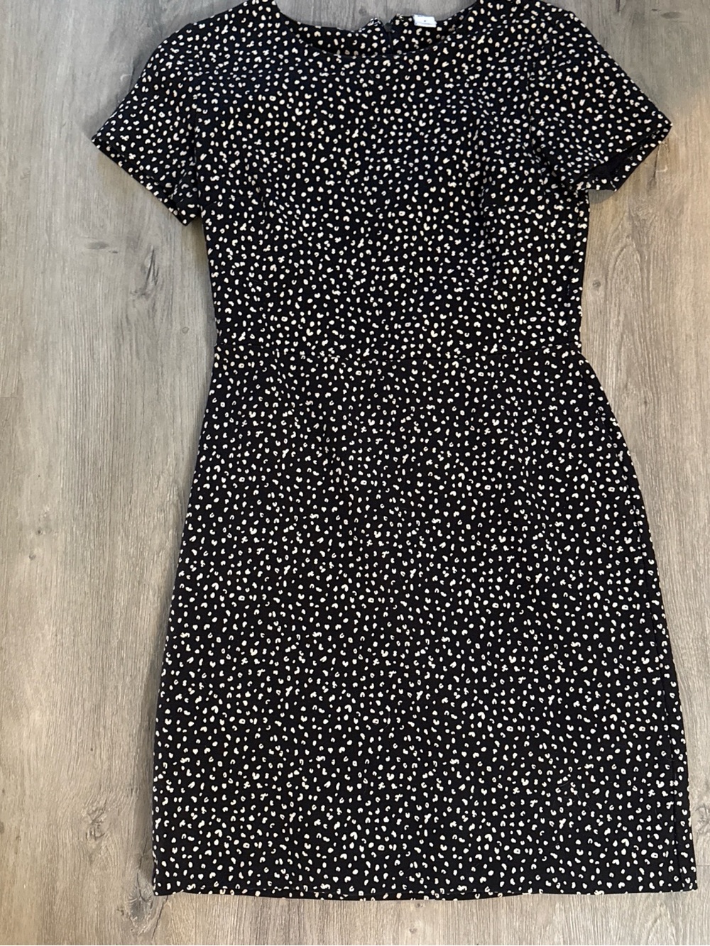 Old Navy Black Dress with White Polka Dot Print